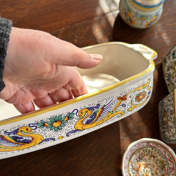 🇮🇹 Deruta Ceramiche hand painted Italian stoneware, 12.5” rectangle cookware - Picture 6 of 16